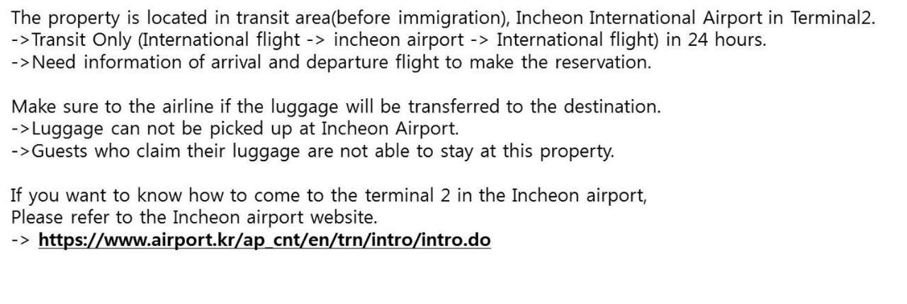 Terminal 2 Transit Hotel Incheon Airport Exterior photo